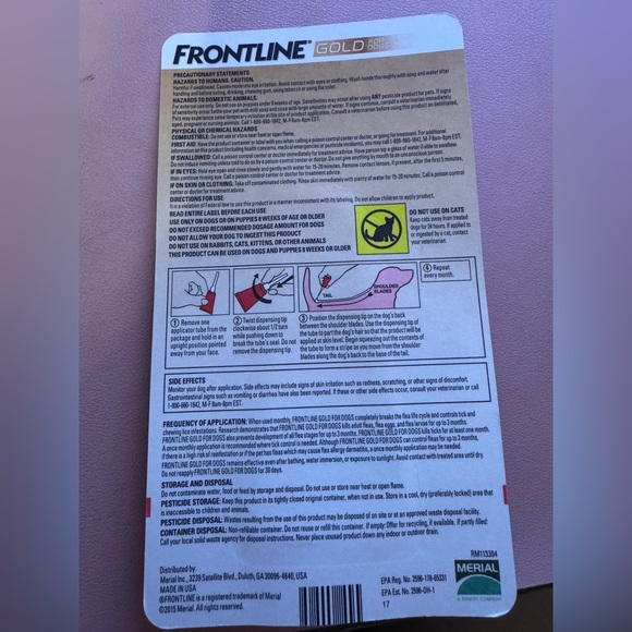 Frontline Gold for Dogs - Triple Action Formula - Picture 2 of 2